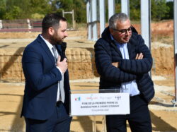 Pose de la première pierre du Business Park à Chevry-Cossigny